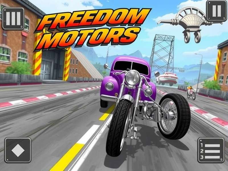 A detailed in-game garage showcasing heavily modified Freedom Motors vehicles with custom paint jobs and neon underglow