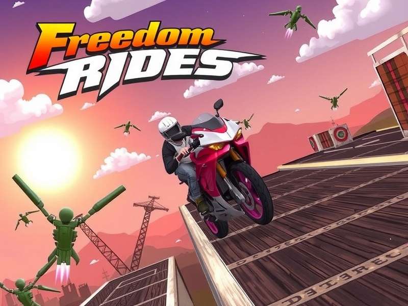 Concept art of a sleek, customizable speeder bike from Elite vs Freedom, racing through a neon-lit canyon