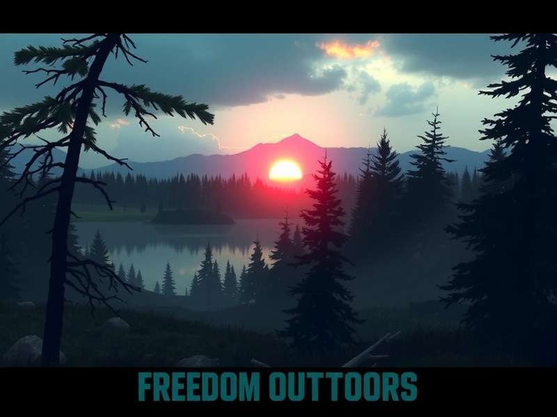 Gaming setup with PC and outdoor view blending digital and natural worlds