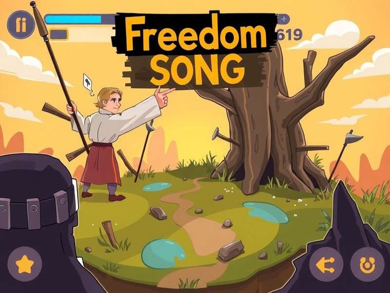 Epic scene from Elite vs Freedom featuring characters from both factions with musical notes in the background