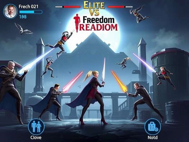 Elite Vs Freedom gameplay screenshot showing tactical combat in urban environment