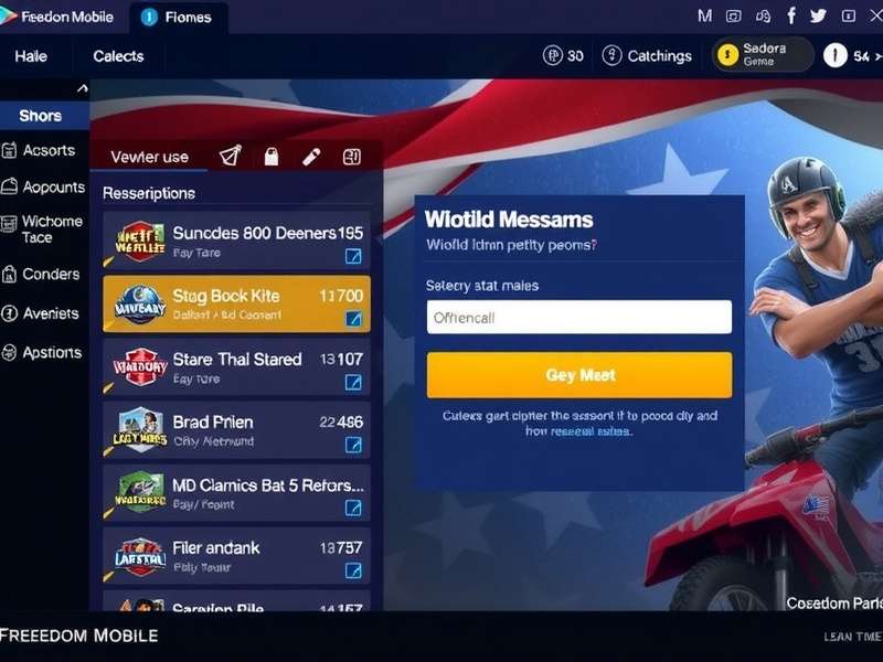 Freedom Mobile My Account dashboard interface for Elite vs Freedom gameplay management